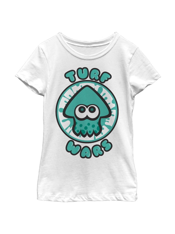 Girl's Nintendo Splatoon Turf Wars Graphic Tee White Large