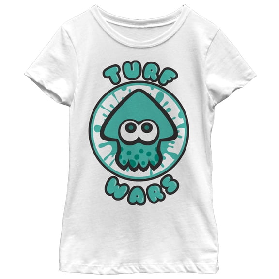 Girl's Nintendo Splatoon Turf Wars Graphic Tee White Small