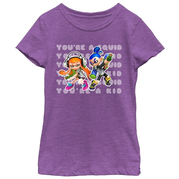 Girl's Nintendo Splatoon You're a Squid Kid Graphic Tee Purple Berry Large