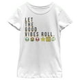 thumbnail image 1 of Girl's Nintendo Super Mario Items Let The Good Vibes Roll  Graphic Tee White X Large, 1 of 4
