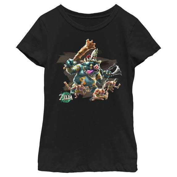 Girl's Nintendo The Legend of Zelda: Tears of the Kingdom Blin Tribe Portrait Graphic Tee Black Small