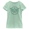 thumbnail image 1 of Girl's Nintendo The Legend of Zelda: Tears of the Kingdom Green Hyrule Crest  Graphic Tee Mint X Small, 1 of 4