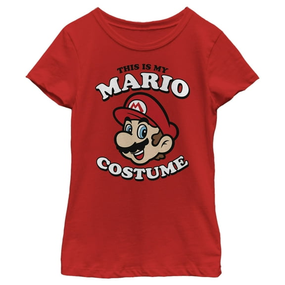 Girl's Nintendo This is my Mario Costume  Graphic Tee Red X Small