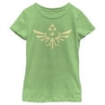 thumbnail image 1 of Girl's Nintendo Triforce  Graphic Tee Green Apple Small, 1 of 3