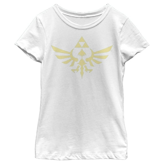 Girl's Nintendo Triforce Graphic Tee White X Small