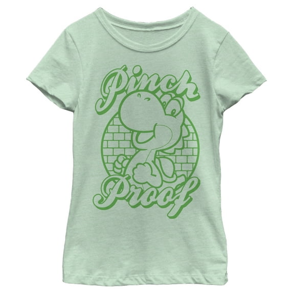 Girl's Nintendo Yoshi Pinch Proof Graphic Tee Mint X Small