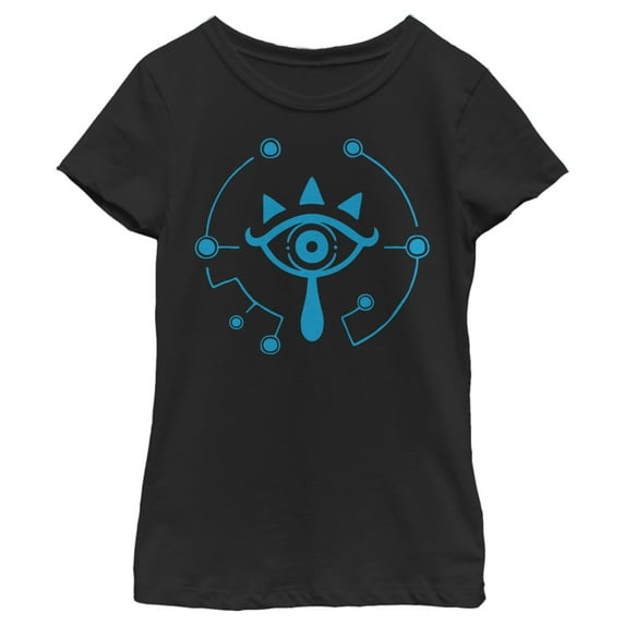 Girl's Nintendo Zelda Breath of the Wild Eye Graphic Tee Black X Small
