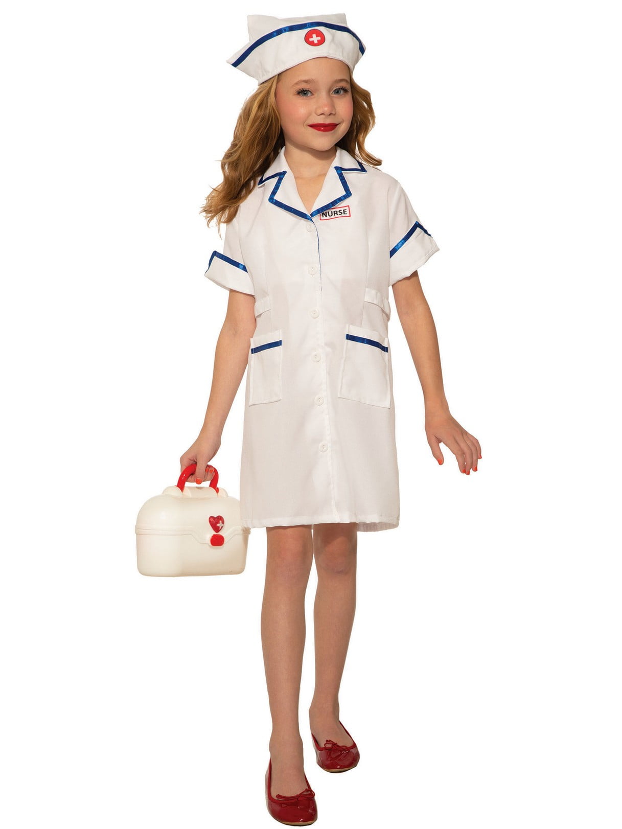 Girls Nurse Costume Dress Hat Bag Girls Nurse Costume Dress Hat Bag