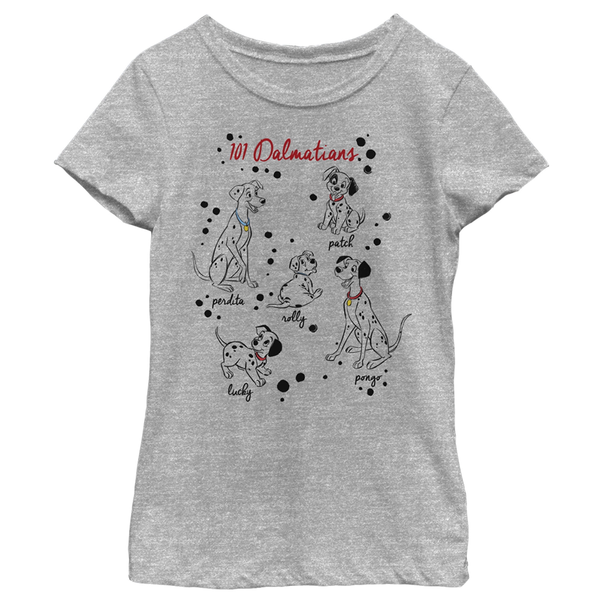 Girl's One Hundred and One Dalmatians Character Names Graphic Tee