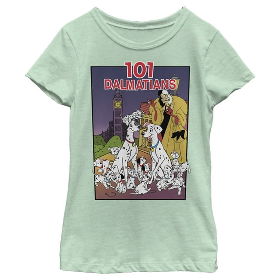 Girl's One Hundred and One Dalmatians Movie Poster Graphic Tee Mint Medium