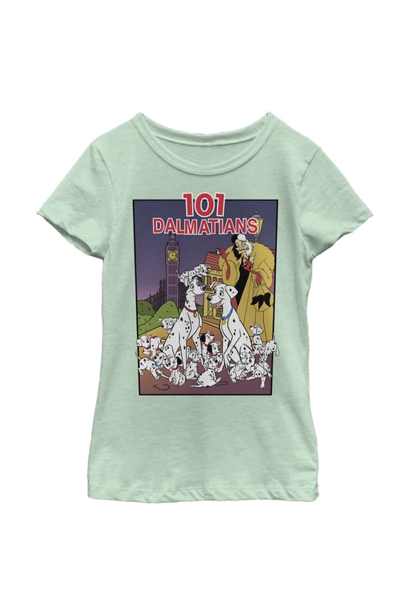 Girl's One Hundred and One Dalmatians Movie Poster Graphic Tee Mint Medium