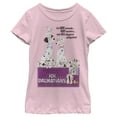 thumbnail image 1 of Girl's One Hundred and One Dalmatians Retro Poster Graphic Tee Light Pink Medium, 1 of 4