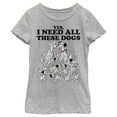 thumbnail image 1 of Girl's One Hundred and One Dalmatians Yes, I Need All These Dogs  Graphic Tee Athletic Heather Medium, 1 of 5