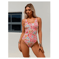 thumbnail image 1 of Girl's One Piece Swimsuit Floral Boho Swimwear Scoop Neck Bathing Suit for Teens Toddler Kids Beach Pool Vacation Cute Print, 1 of 6