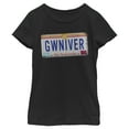 thumbnail image 1 of Girl's Onward GWINIVER License Plate Graphic Tee Black Small, 1 of 3