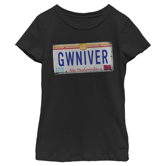 Girl's Onward GWINIVER License Plate Graphic Tee Black X Large