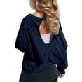 thumbnail image 1 of Girl's Open Back Tops Casual Long Sleeve Crew Neck Workout Shirts Criss Cross Cut Out Athletic Pullover Tops 4-14 Years, 1 of 5