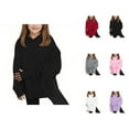 thumbnail image 1 of Girl's Oversized Hoodies Plain Long Sleeve Casual Side Slit Thumb Hole Hooded Sweatshirt Pullover Tops, 1 of 1