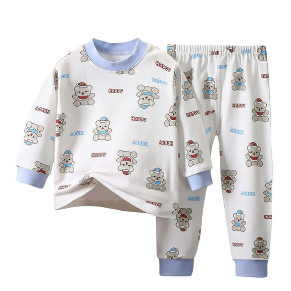 Girl's Pajamas Sets for Sale Boys Long Sleeve Shoulder Button Shirt Pants Sleepwear Underwear Kids Matching Clothes, Silver, 4 Years