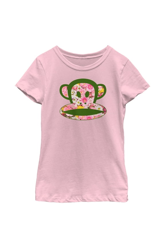 Girl's Paul Frank Floral Julius the Monkey Graphic Tee Light Pink Medium