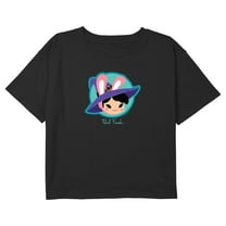 Girl's Paul Frank Halloween Bunny Girl Witch Graphic Cropped T-Shirt Black X Large