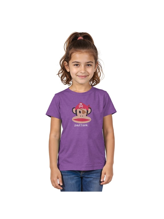 Girl's Paul Frank Halloween Julius the Monkey Pirate Graphic Tee Purple Berry X Large
