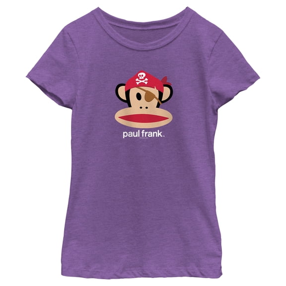 Girl's Paul Frank Halloween Julius the Monkey Pirate Graphic Tee Purple Berry X Large
