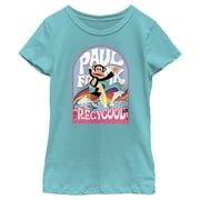 Girls Paul Frank Recycool Julius the Monkey Graphic Tee Tahiti Blue Small