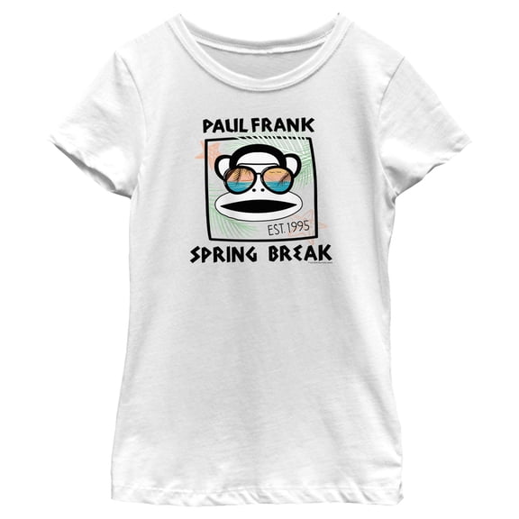 Girl's Paul Frank Spring Break Julius the Monkey Graphic Tee White Large