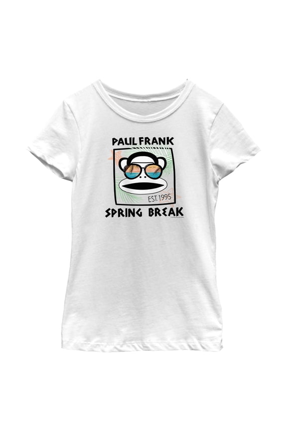 Girl's Paul Frank Spring Break Julius the Monkey Graphic Tee White X Large