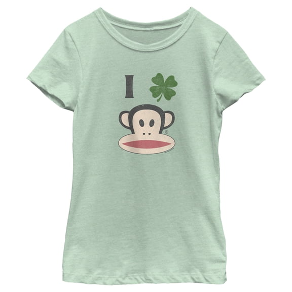Girl's Paul Frank St. Patrick's Day Four-Leaf Clover Julius Graphic Tee Mint Large
