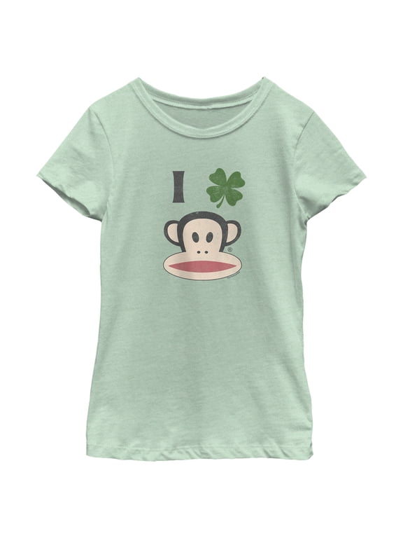 Girl's Paul Frank St. Patrick's Day Four-Leaf Clover Julius Graphic Tee Mint X Large
