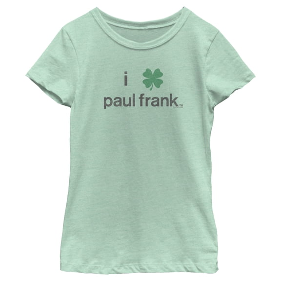 Girl's Paul Frank St. Patrick's Day Four-Leaf Logo Graphic Tee Mint Large