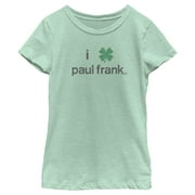 Girl's Paul Frank St. Patrick's Day Four-Leaf Logo  Graphic Tee Mint Small