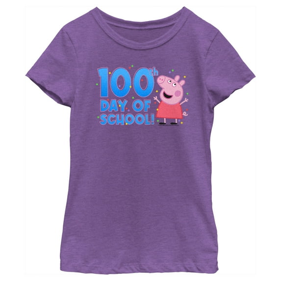 Girl's Peppa Pig 100th Day of School Graphic T-Shirt