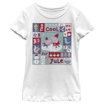 Girl's Peppa Pig Christmas Too Cool for Yule Quilt Square Graphic T-Shirt