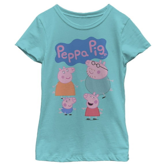 Girl's Peppa Pig Family Logo Graphic T-Shirt