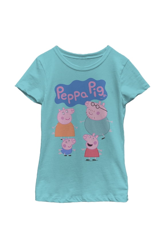 Girl's Peppa Pig Family Logo Graphic T-Shirt