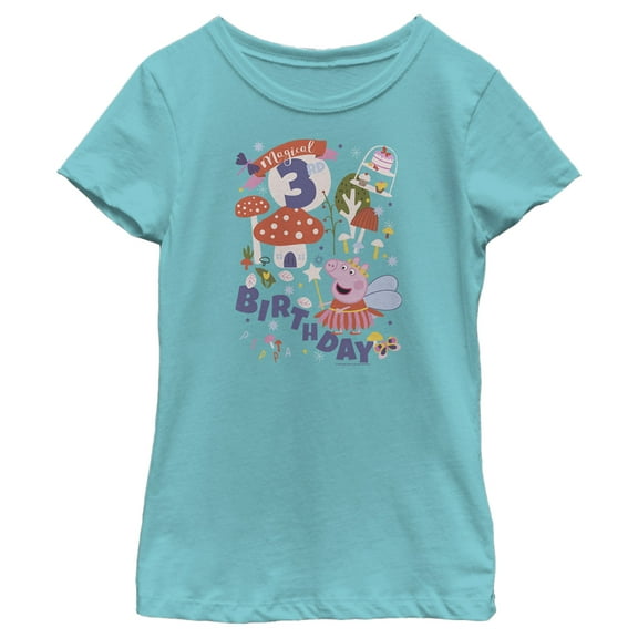 Girl's Peppa Pig Magical 3rd Birthday Graphic T-Shirt
