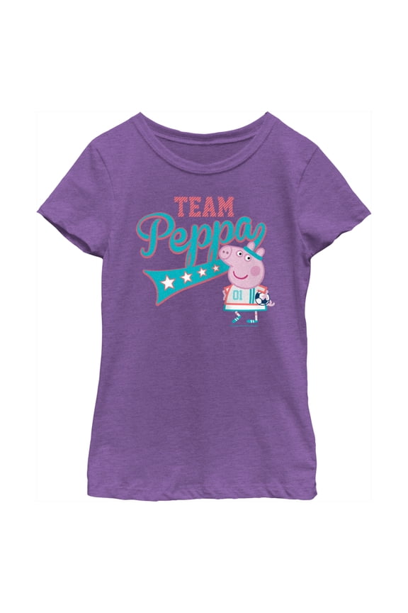Girl's Peppa Pig Team Peppa Soccer Graphic T-Shirt