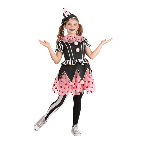 Girl's Perfectly Pink Clown Costume