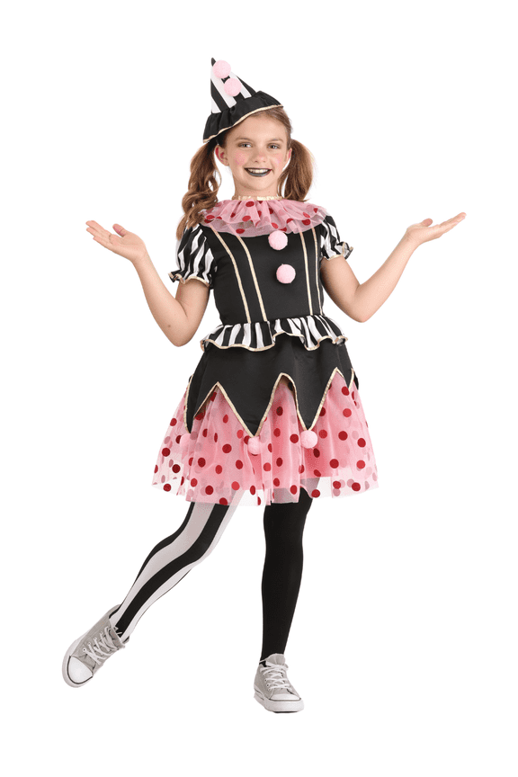 Girl's Perfectly Pink Clown Costume