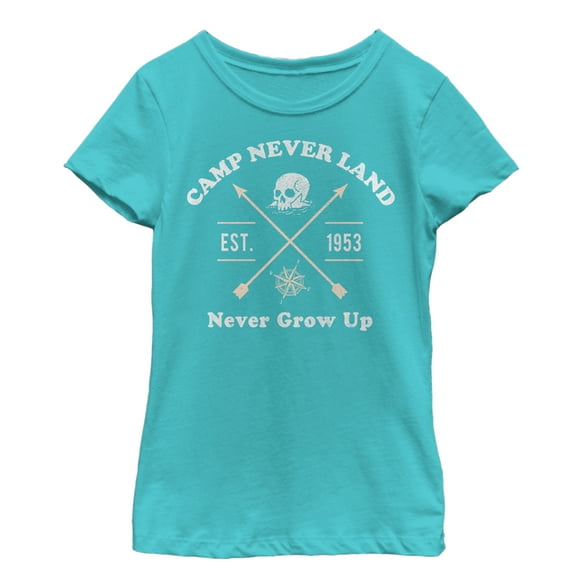Girl's Peter Pan Camp Neverland Est. 1953  Graphic Tee Tahiti Blue X Small