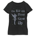 thumbnail image 1 of Girl's Peter Pan Tinker Bell Never Grow Up  Graphic Tee Black Large, 1 of 4