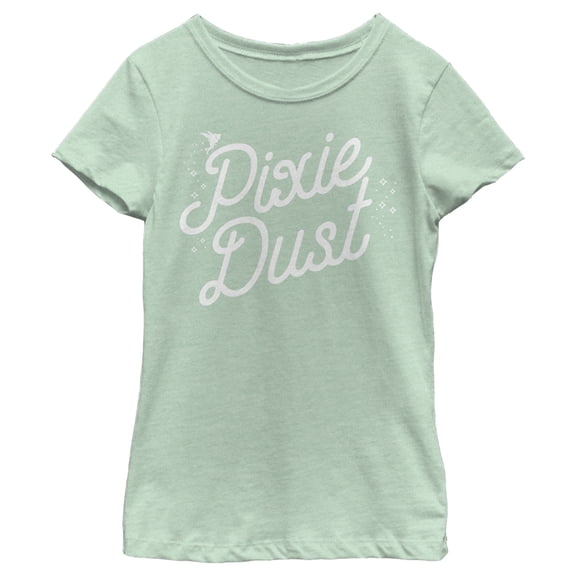 Girl's Peter Pan Tinker Bell Pixie Dust Graphic Tee Mint Large