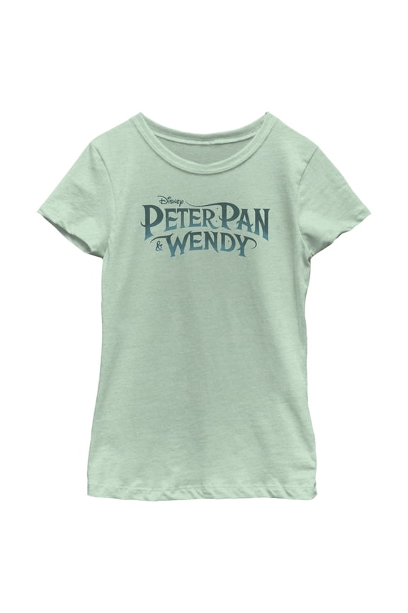 Girl's Peter Pan & Wendy Simple Logo Graphic Tee Mint Medium