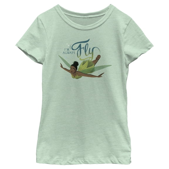Girl's Peter Pan & Wendy Tinker Bell I'm Always Fly Graphic Tee Mint X Large