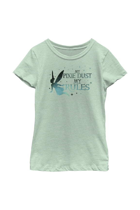 Girl's Peter Pan & Wendy Tinker Bell My Pixie Dust My Rules Graphic Tee Mint Large