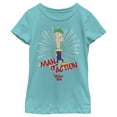 thumbnail image 1 of Girl's Phineas & Ferb Phineas and Ferb Man Of Action  Graphic Tee Tahiti Blue Small, 1 of 4