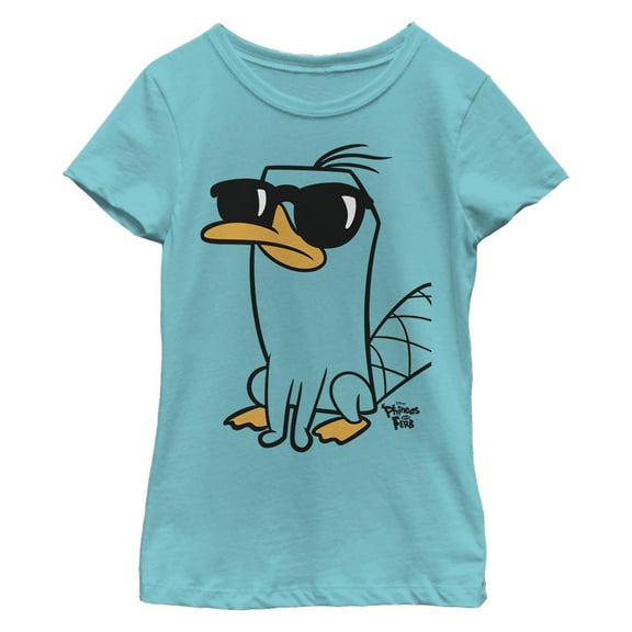 Girl's Phineas and Ferb Cool Glasses Perry Graphic T-Shirt